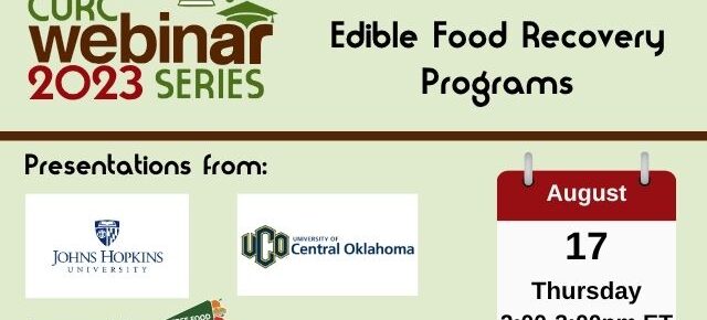 title slide of 2023 webinar about edible food recovery programs