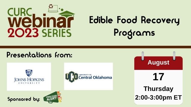 title slide of 2023 webinar about edible food recovery programs