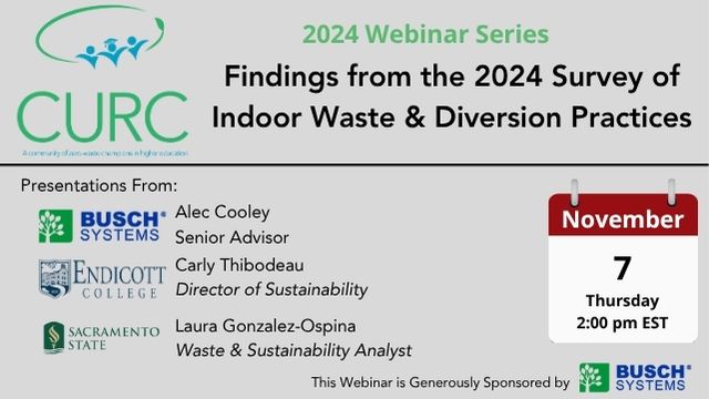 title slide of a 2024 webinar about waste and diversion practices
