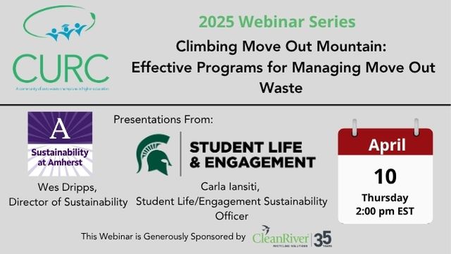 title slide about a waste webinar about collegiate student moveout